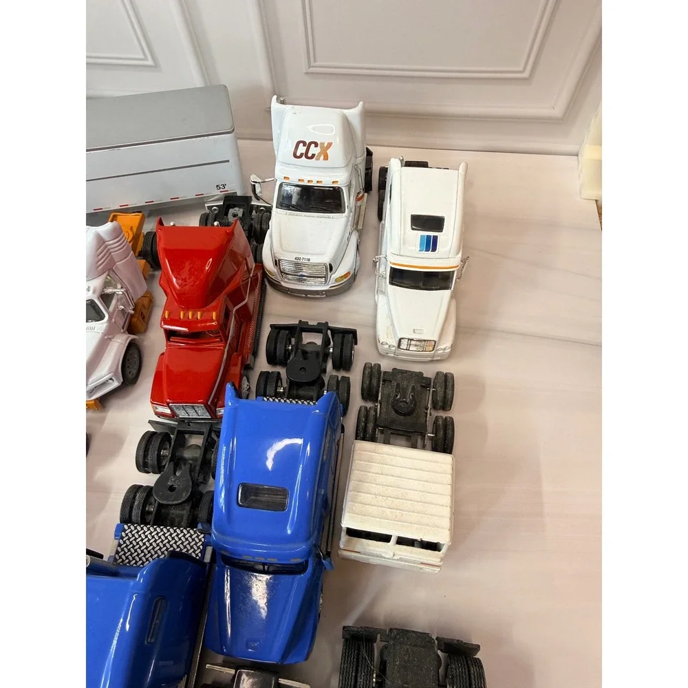 Mixed Semi Truck and Trailer Model Lot Roadway Viking CRST Repair Project